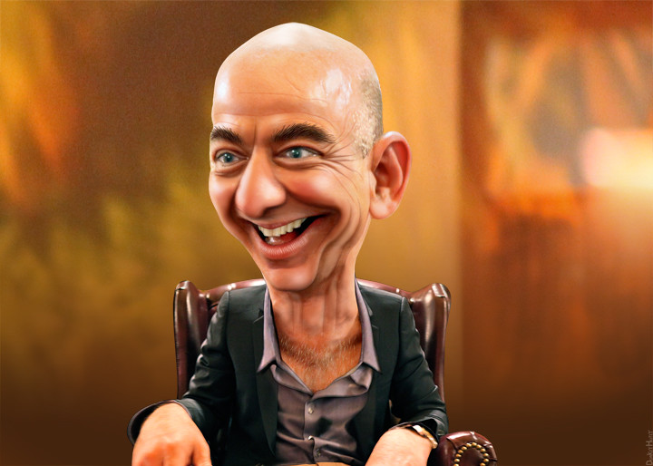Jeff Bezos - Caricature by DonkeyHotey