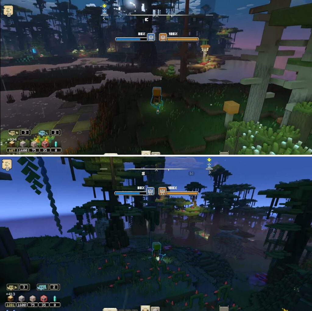 Swamp and Jungle biomes in Minecraft Legends