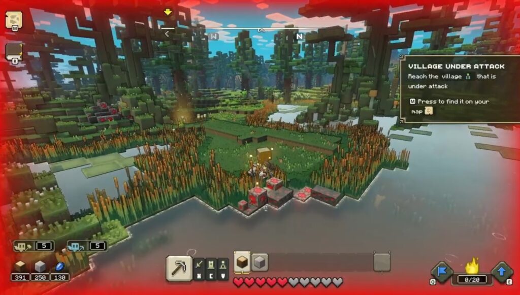 Village under attack in Minecraft Legends