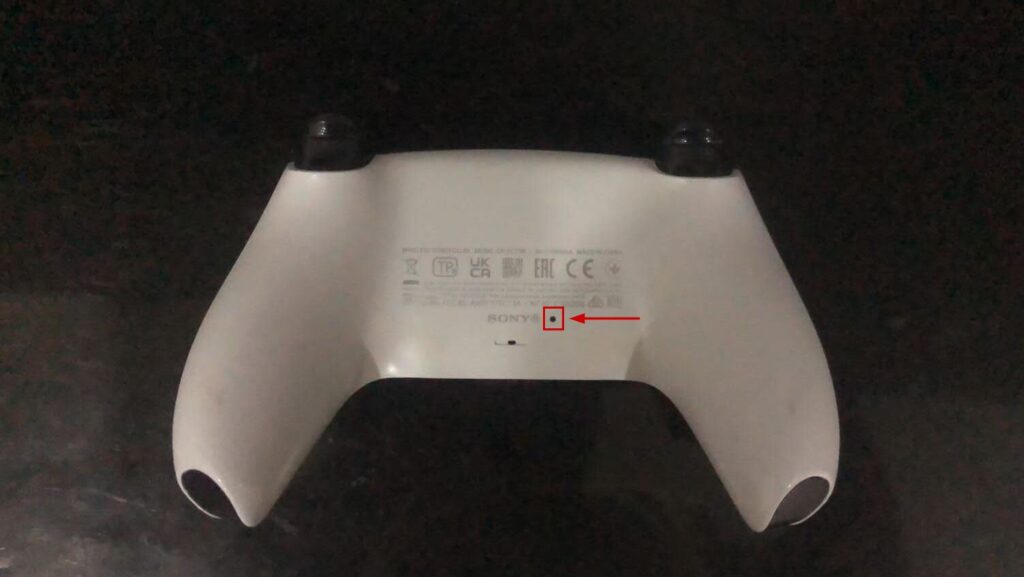 PS5 controller reset button