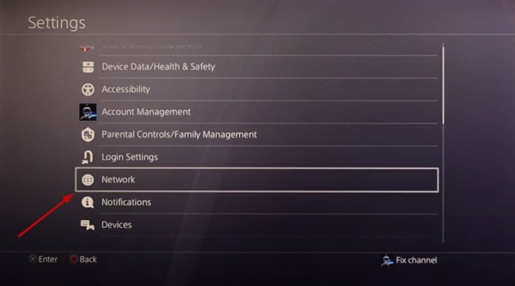 PS4 Network settings