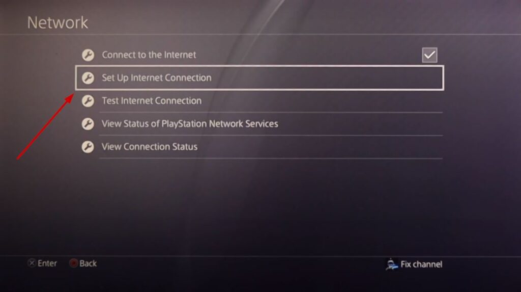 Set up internet connection in PS4