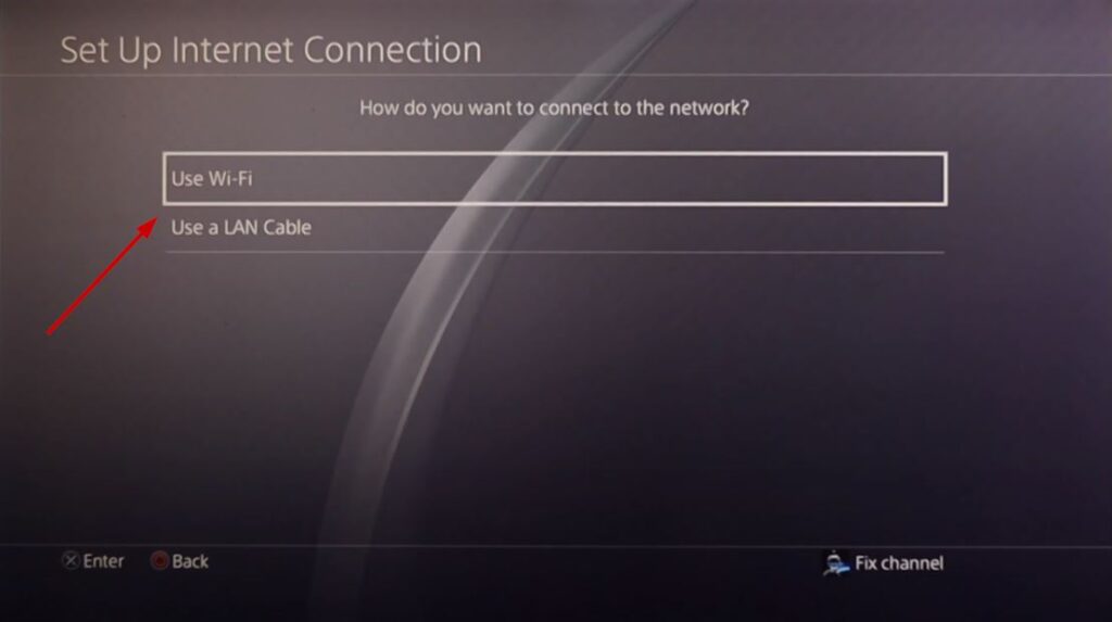 Use WiFI settings PS4